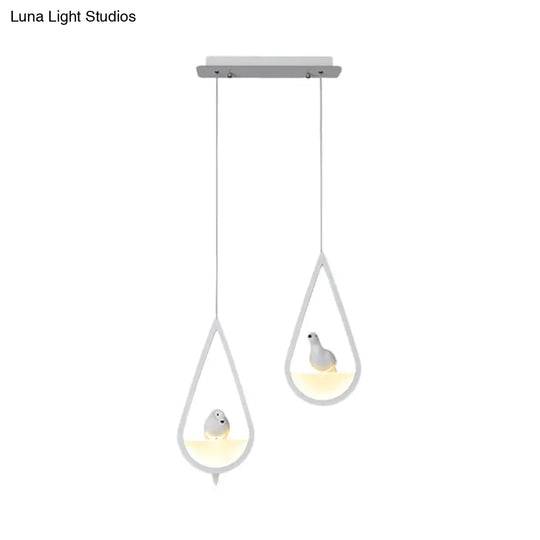 Waterdrop Acrylic Hanging Lamp: 1/2/3 Lights | Black/White Warm/White Light Dining Room Pendant