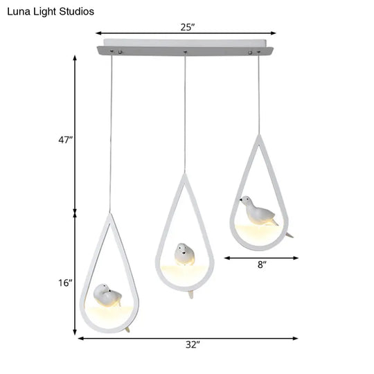 Waterdrop Acrylic Hanging Lamp: 1/2/3 Lights | Black/White Warm/White Light Dining Room Pendant