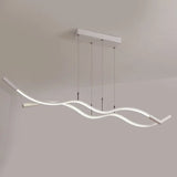 Wave Shaped Aluminum Pendant Lamp - Minimalistic Dining Room Island Lighting 2 / White
