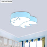 Whimsical Jellyfish Flush Ceiling Light For Kids’ Bedchamber - Led Acrylic Mount Lighting In