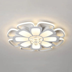 White Acrylic Blossom Led Ceiling Light - Crystal Ball Kids Lamp For Nursing Room / 20.5’ Warm