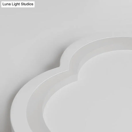White Acrylic Flower Led Flush Mount Ceiling Lamp - Perfect For Kid’s Bedroom