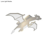 White Acrylic Led Ceiling Fixture In The Shape Of Charizard For Boys’ Bedrooms - Mounted Pendant