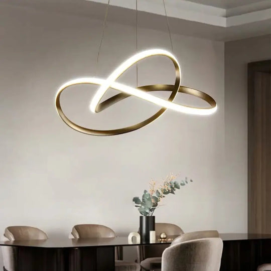 White Acrylic Led Cycle Chandelier Pendant For Dining Room - Decorative Ceiling Light