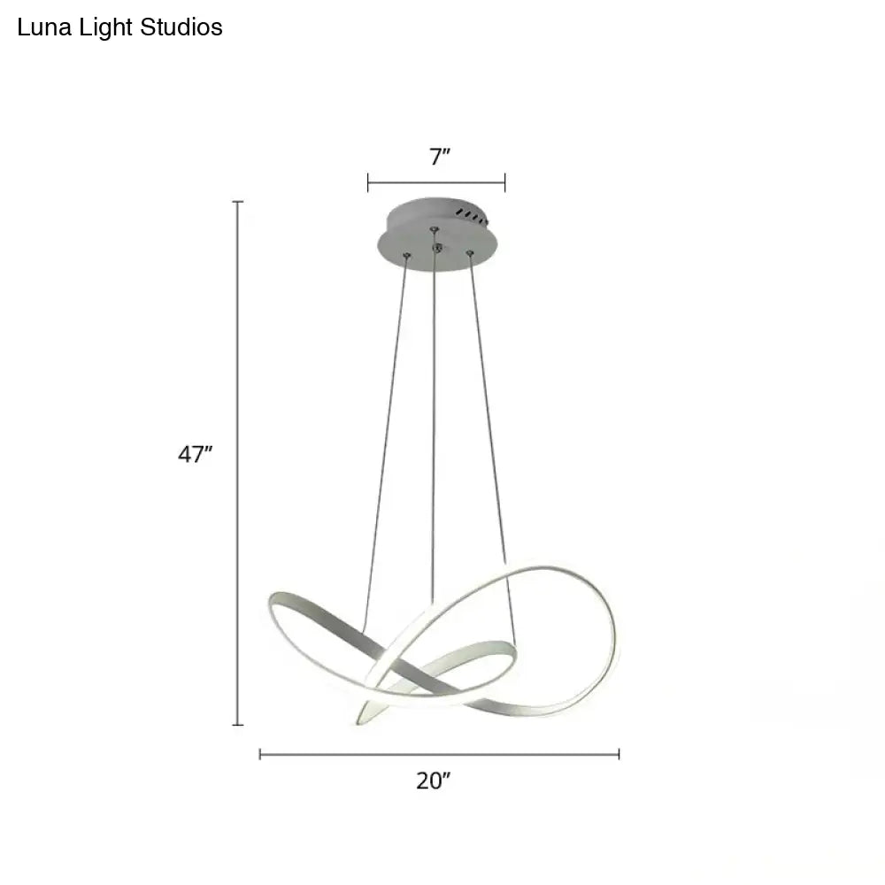 White Acrylic Led Chandelier Pendant For Dining Room Decor / 20