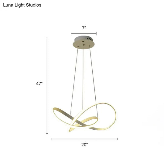 White Acrylic Led Chandelier Pendant For Dining Room Decor / 20 Remote Control Stepless Dimming