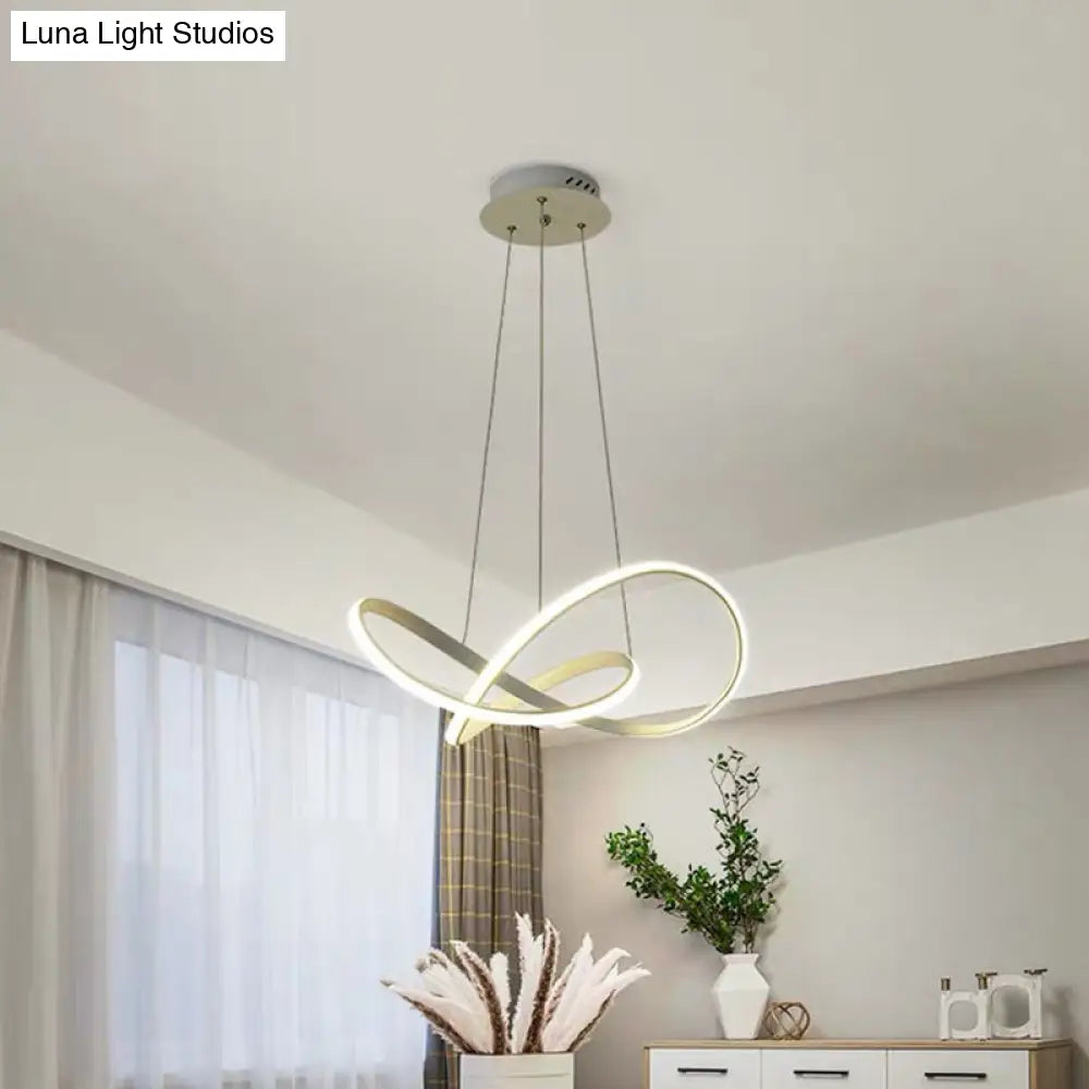 White Acrylic Led Chandelier Pendant For Dining Room Decor