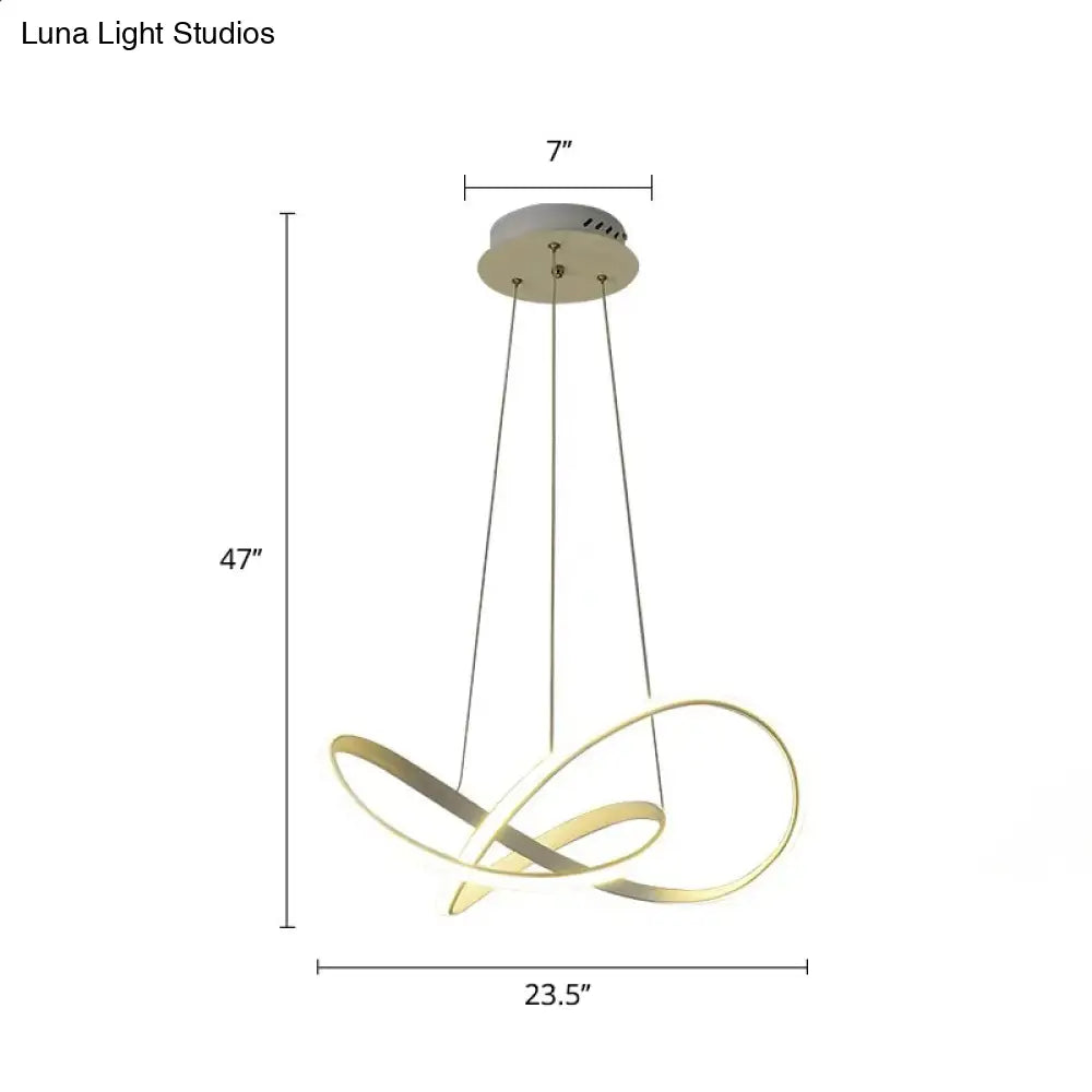 White Acrylic Led Chandelier Pendant For Dining Room Decor / 23.5 Remote Control Stepless Dimming