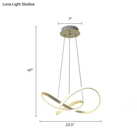 White Acrylic Led Chandelier Pendant For Dining Room Decor / 23.5 Remote Control Stepless Dimming