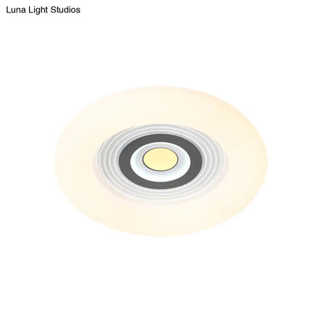 White Acrylic Led Donut Ceiling Light: Contemporary Flushmount Fixture