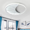 White Acrylic Moon Flush Light - Led Ceiling Fixture For Contemporary Bedroom Decor (16’/19.5’