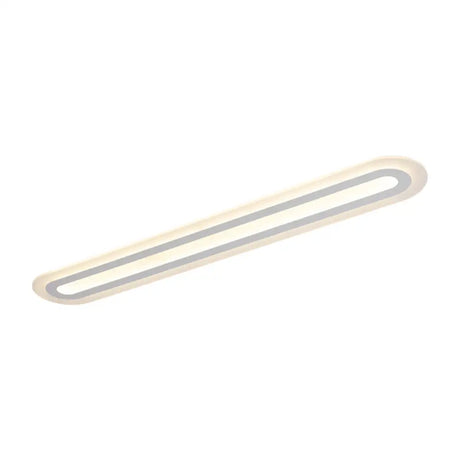 White Acrylic Oval Led Flush Mount Light: Simple Ceiling Lighting For Corridor Warm/White Light