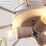 White And Gold Stained Glass Mosaic Chandelier - Tiffany Style 9/11 Lights Hanging Lamp Kit