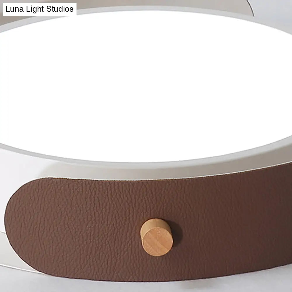 White/Brown Nordic Style Ceiling Lamp With Diffuser - 16’/19.5’ Diameter