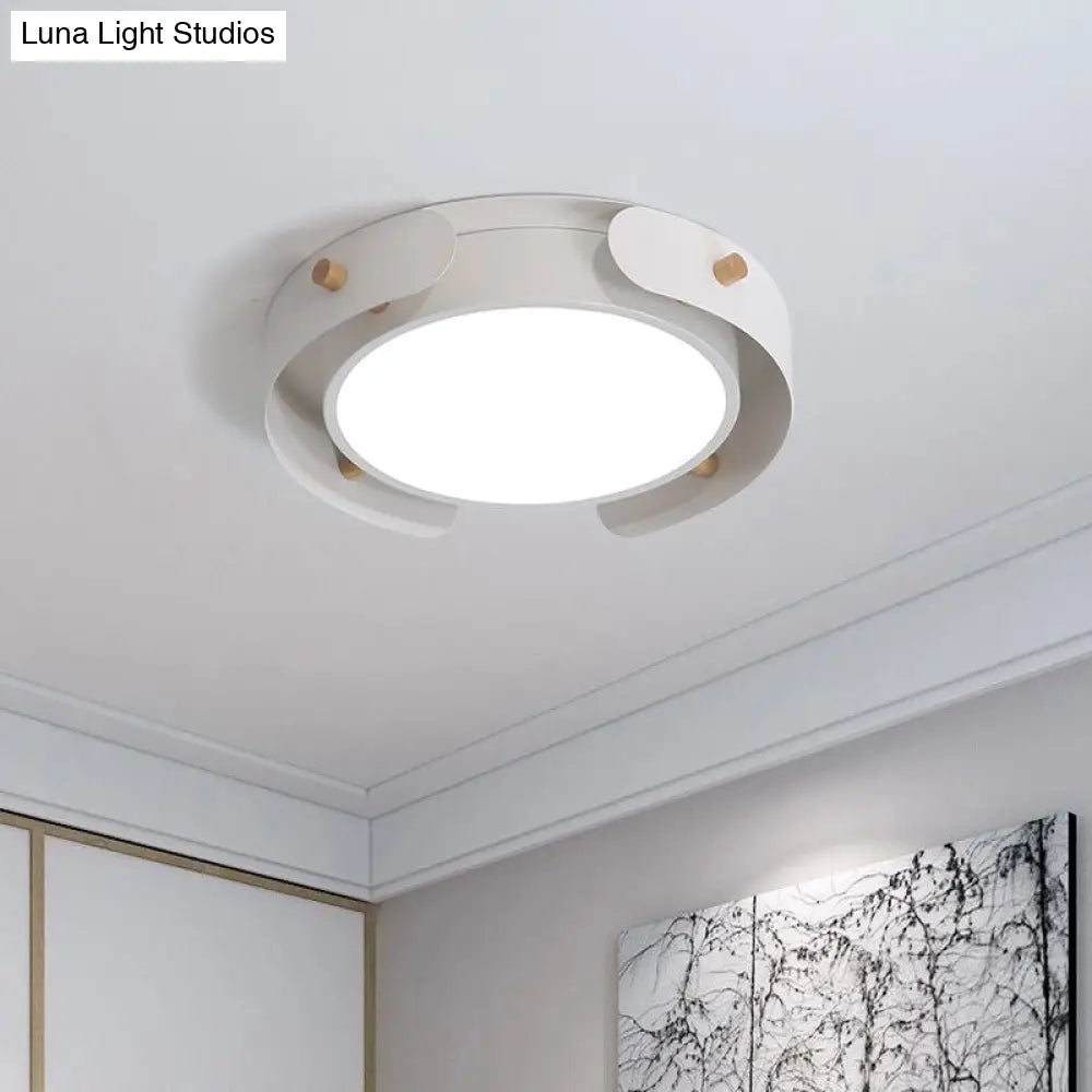 White/Brown Nordic Style Ceiling Lamp With Diffuser - 16/19.5 Diameter