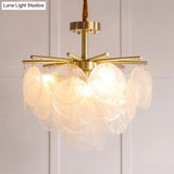 White Flaky Chandelier - Wide 25/25.5/34 Simple 4 Lights Acrylic Pendant For Bedroom