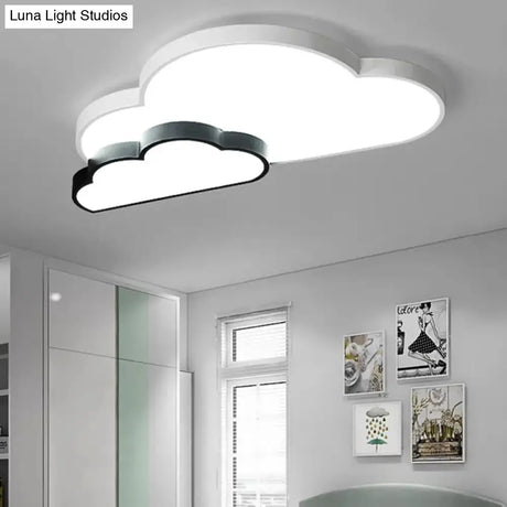 White Flush Mount Sky View Ceiling Lamp For Child Bedroom