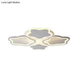 White Flushmount Led Ceiling Lamp - Delightful 4 - Blossom Light Fixture For Baby Girls Bedroom