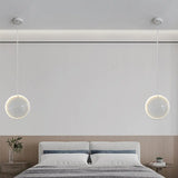 White Glass Lens Pendulum Light - Simplicity 8’/10’/12’ Wide 1 Bulb Hanging Pendant For Bedroom / 8’