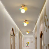 White Glass Semi Flush Circle Chandelier For Children’s Room - Creative Ceiling Light Fixture 1 /