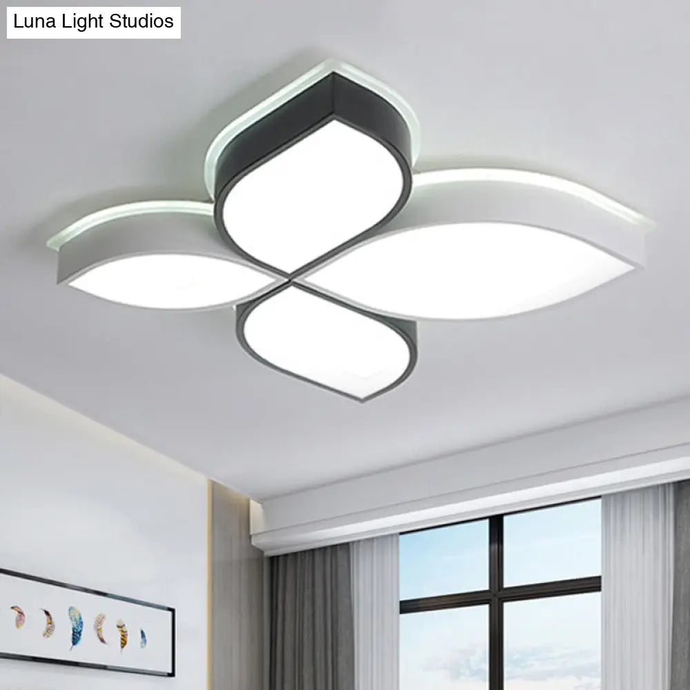 White Led Ceiling Light - Simple Style 4 - Petal Acrylic Mount For Dining Room / 18’