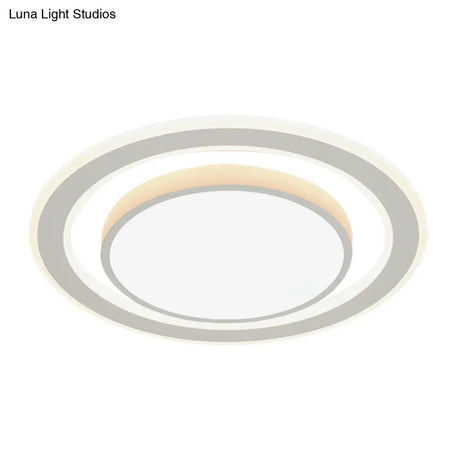 White Led Flush Mount Lamp For Bedroom Acrylic Round/Square Flushmount Fixture