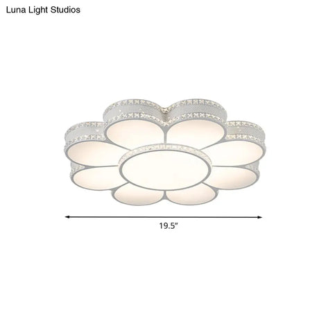 White Led Petal Ceiling Flush Mount Lamp - 19.5’/23.5’/31.5’ Modern Acrylic Warm 3 Color Light