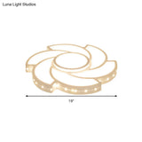White Metal Tornado Flush Ceiling Light - Modern Led Lamp For Dining Room