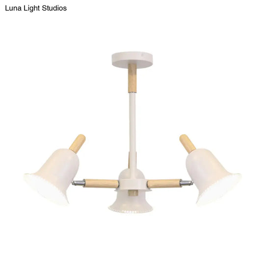 White Nordic Ceiling Pendant Wood Chandelier For Stylish Living Room Décor