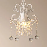 White Ornate Metal Crystal Ball Pendant Light - Perfect For Restaurants