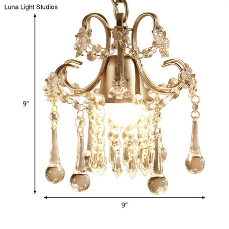 White Ornate Metal Crystal Ball Pendant Light - Perfect For Restaurants