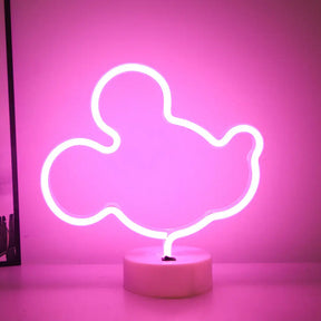 White Plastic Animal Night Light For Kids Bedroom - Battery Led Nightstand Lighting Solution / B
