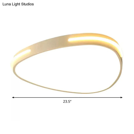 White Triangle Flush Mount Led Ceiling Light In Simple Style Available 16’/19.5’/23.5’ Widths