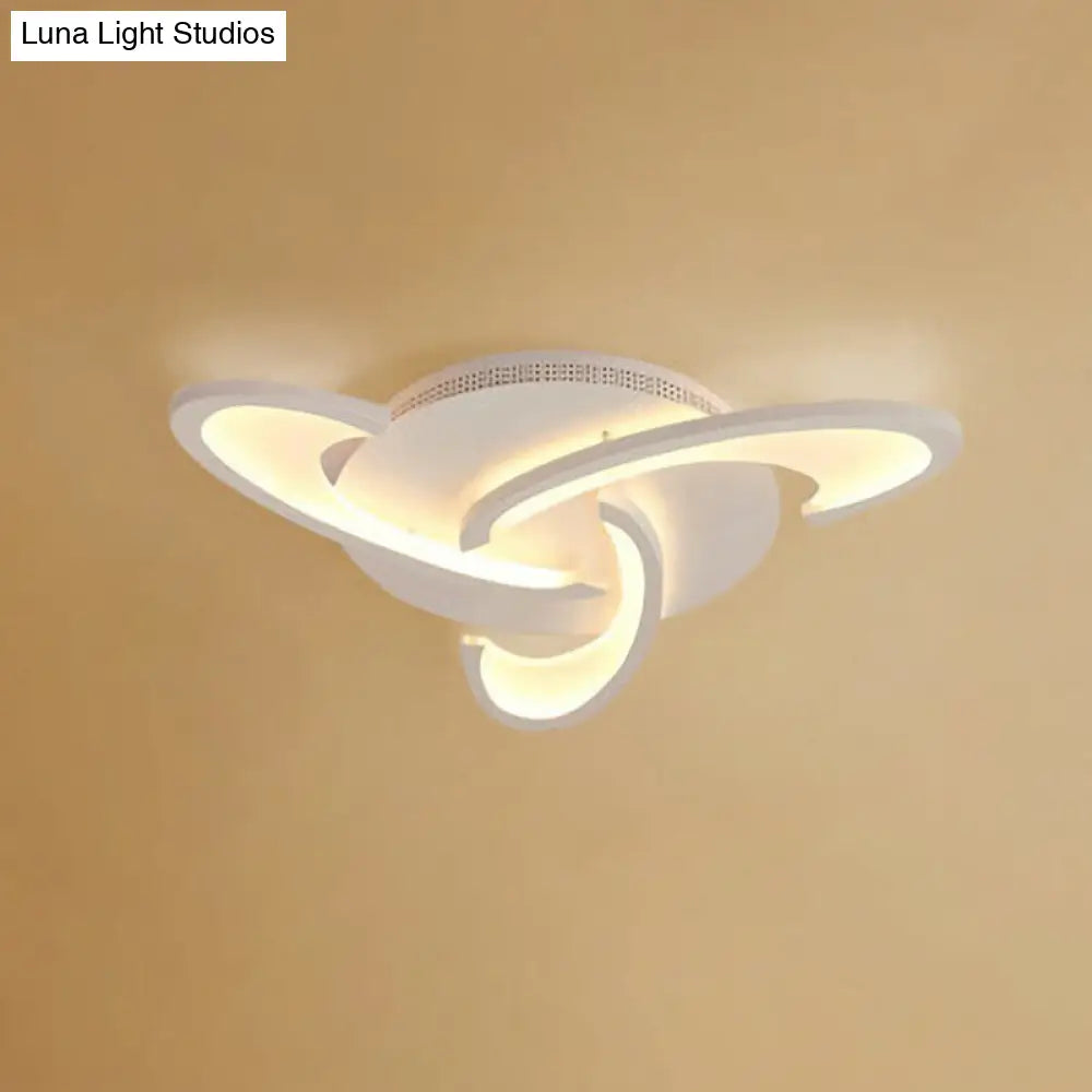 White Windmill Led Acrylic Flush Mount Ceiling Light For Living Room 3 / Warm