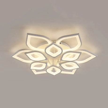 Wide Leaf Flush Ceiling Light - Simple Acrylic Led Mount Fixture In Warm/White/Natural 31.5’/39