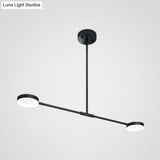 Willow - Stylish Linear Chandelier: 2/4 Lights Led Black Hanging Light 2 / White