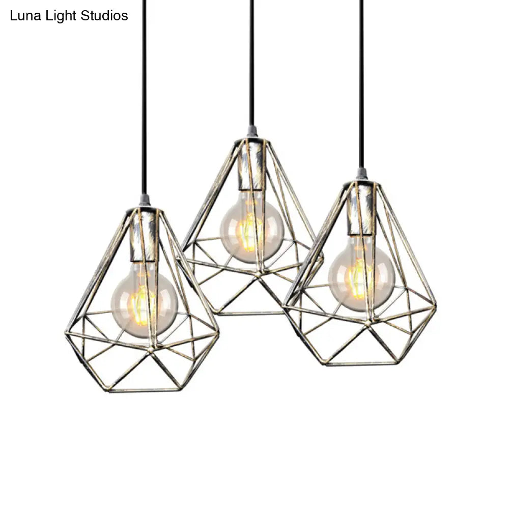 Wire Cage Pendant Light In Black/Copper/Gold | Ideal For Living Room Lighting