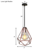 Wire Cage Pendant Light In Black/Copper/Gold | Ideal For Living Room Lighting