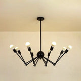 Wrought Iron Spider Chandelier - Retro Industrial Pendant Light For Coffee Shops And Workshops 8 /