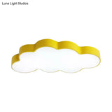 Yellow Cloud Close To Ceiling Led Light Flush Mount In White/3 Colors 19.5/23.5/35.5 Wide