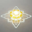 Yellow Crystal Minimalist Led Flush Mount With Floral Shape For Corridors / White