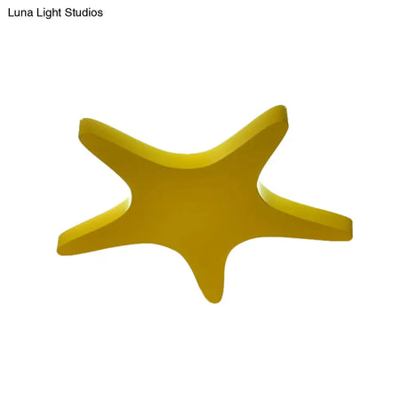 Yellow/Orange/Blue Led Cartoon Star Ceiling Light For Kids Room
