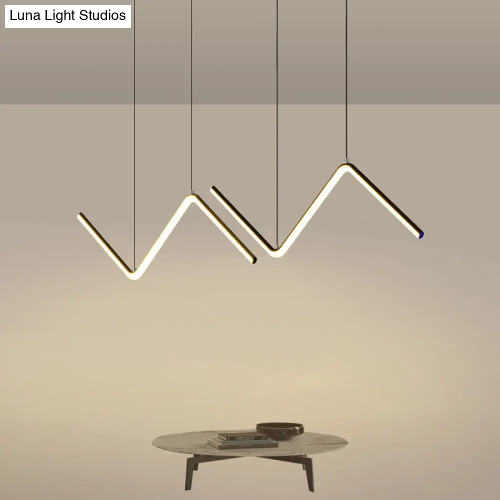 Z-Shaped Metal Led Suspension Light Fixture For Restaurants - Simplicity At Its Best!