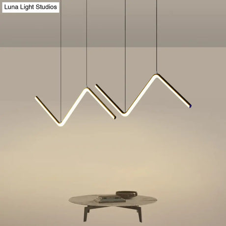 Z-Shaped Metal Led Suspension Light Fixture For Restaurants - Simplicity At Its Best!